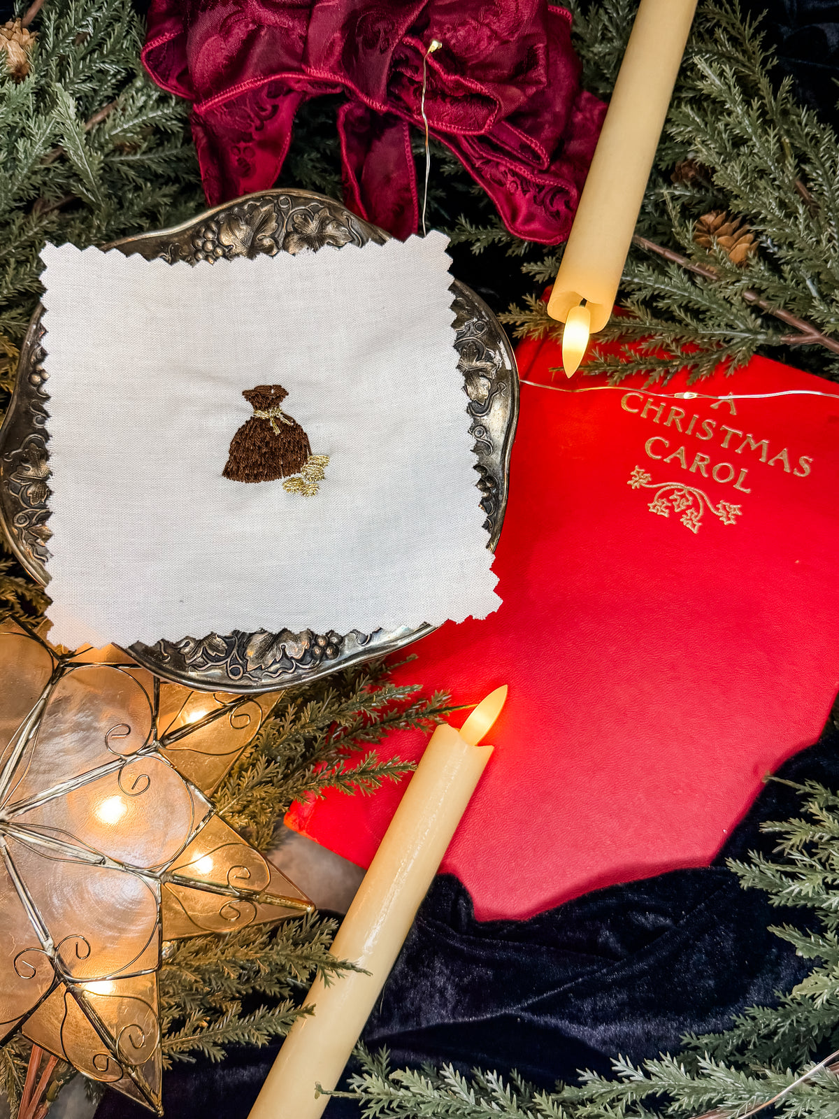 A Christmas Carol Embroidery Patch Sticker Set