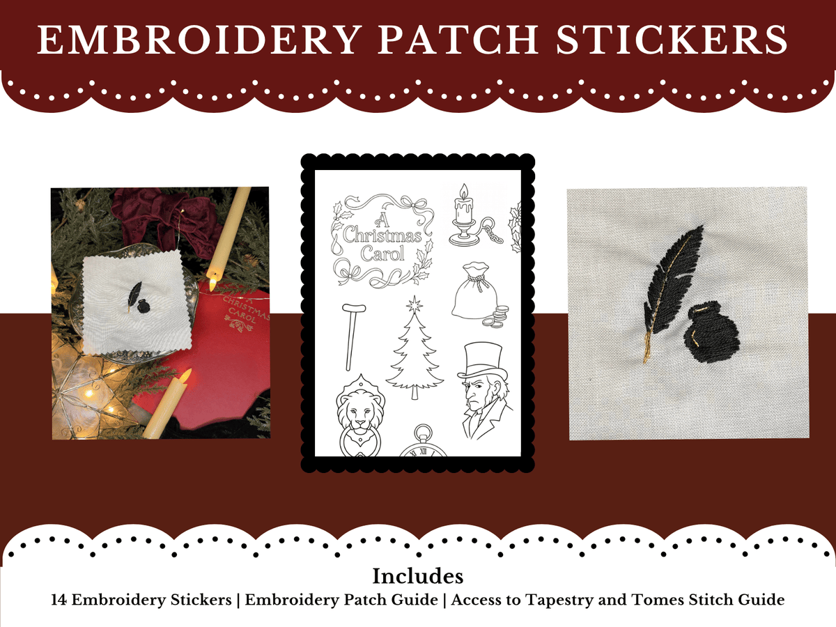 A Christmas Carol Embroidery Patch Sticker Set