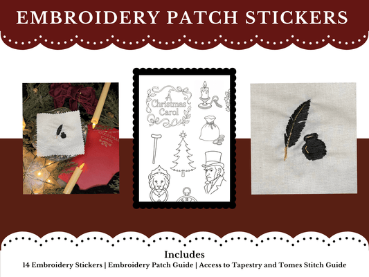 A Christmas Carol Embroidery Patch Sticker Set
