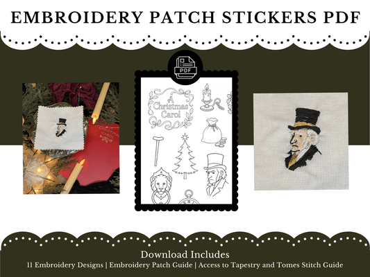 A Christmas Carol  Embroidery Patch Stickers (PDF Version)