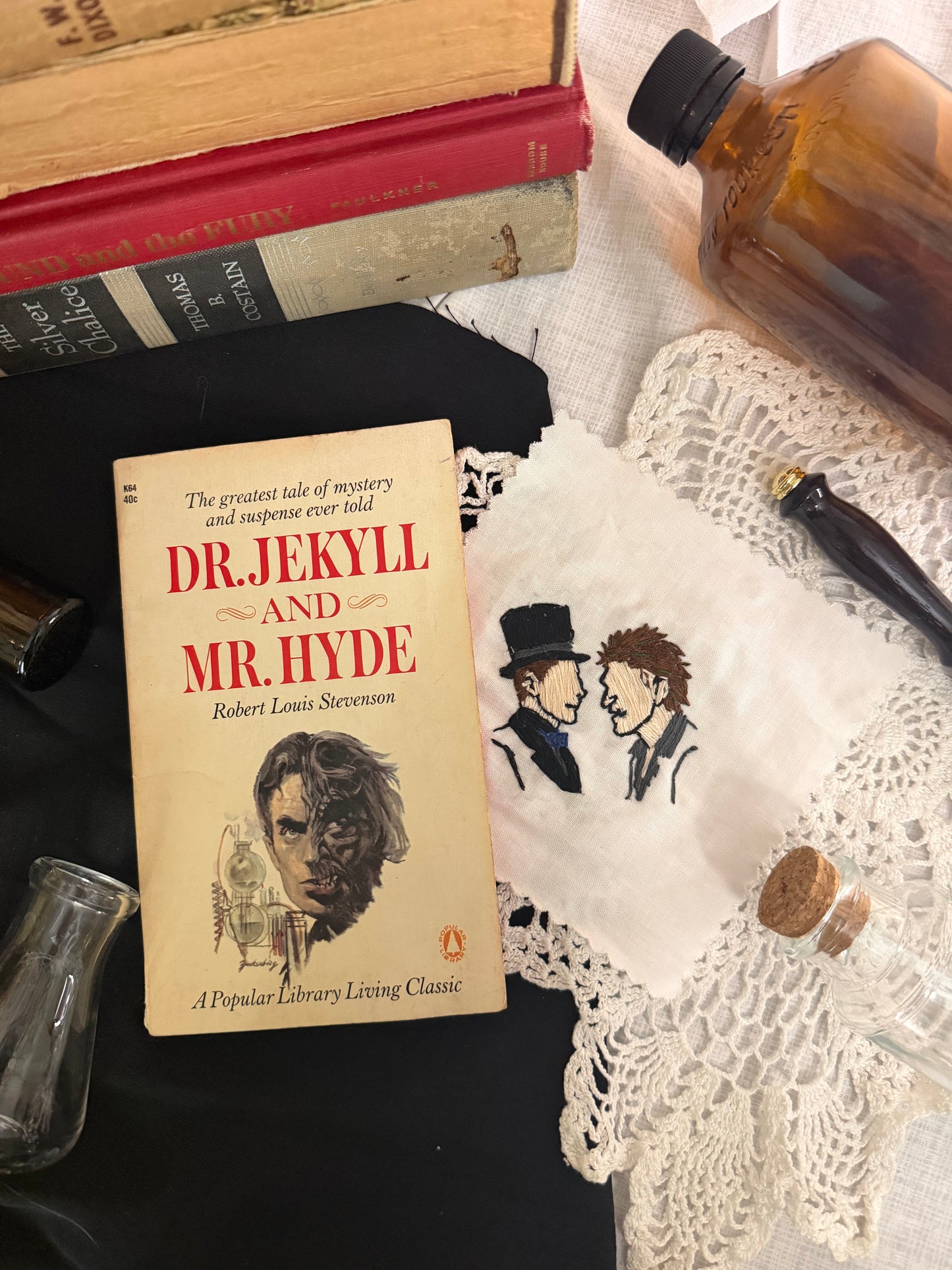 Jekyll and Hyde Embroidery Patch Sticker Set
