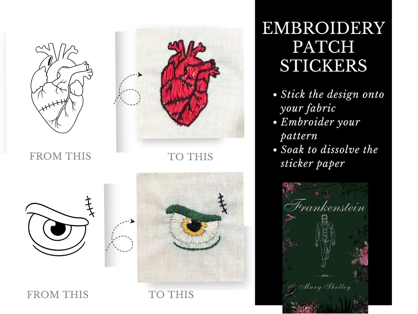 Frankenstein Embroidery Kit