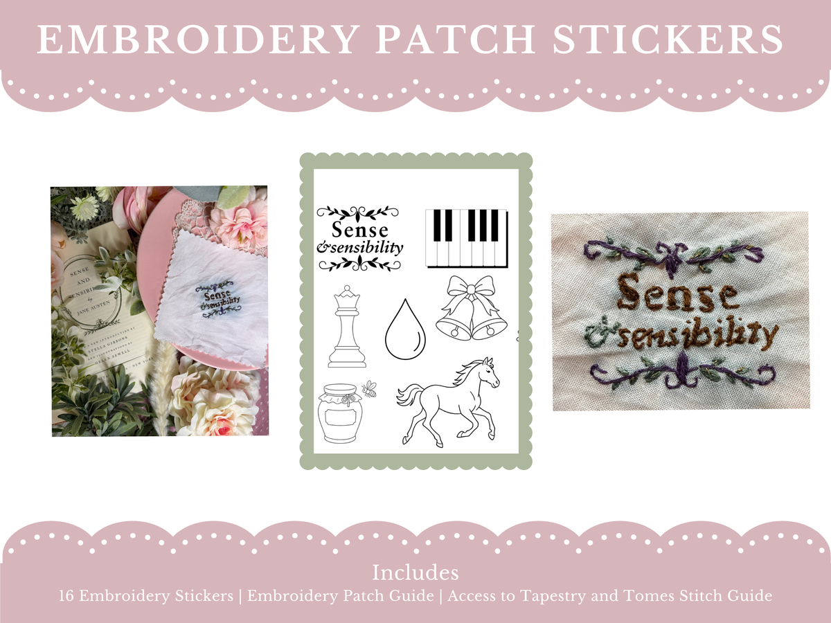 Sense and Sensibility Embroidery Patch Sticker Set