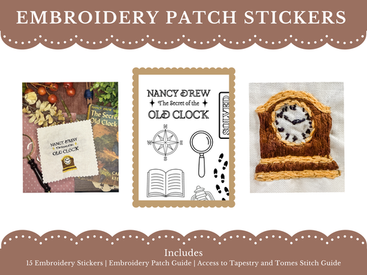 Nancy Drew: The Secret of the Old Clock Embroidery Patch Sticker Set
