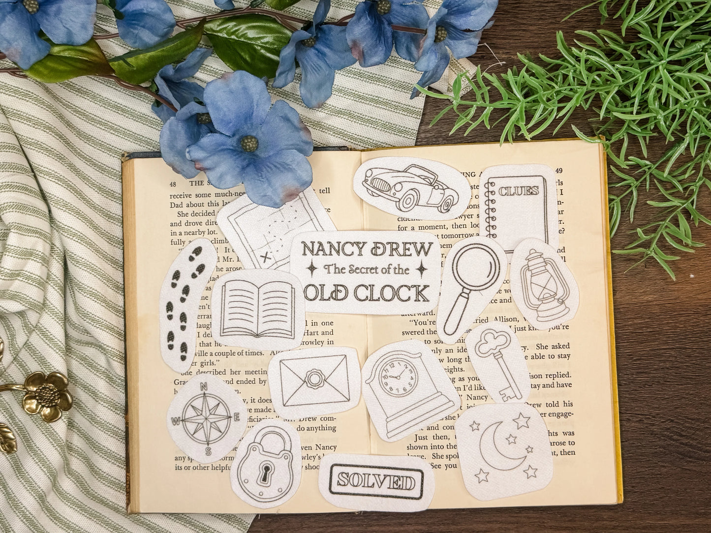 Nancy Drew: The Secret of the Old Clock Embroidery Patch Sticker Set (PDF Version)