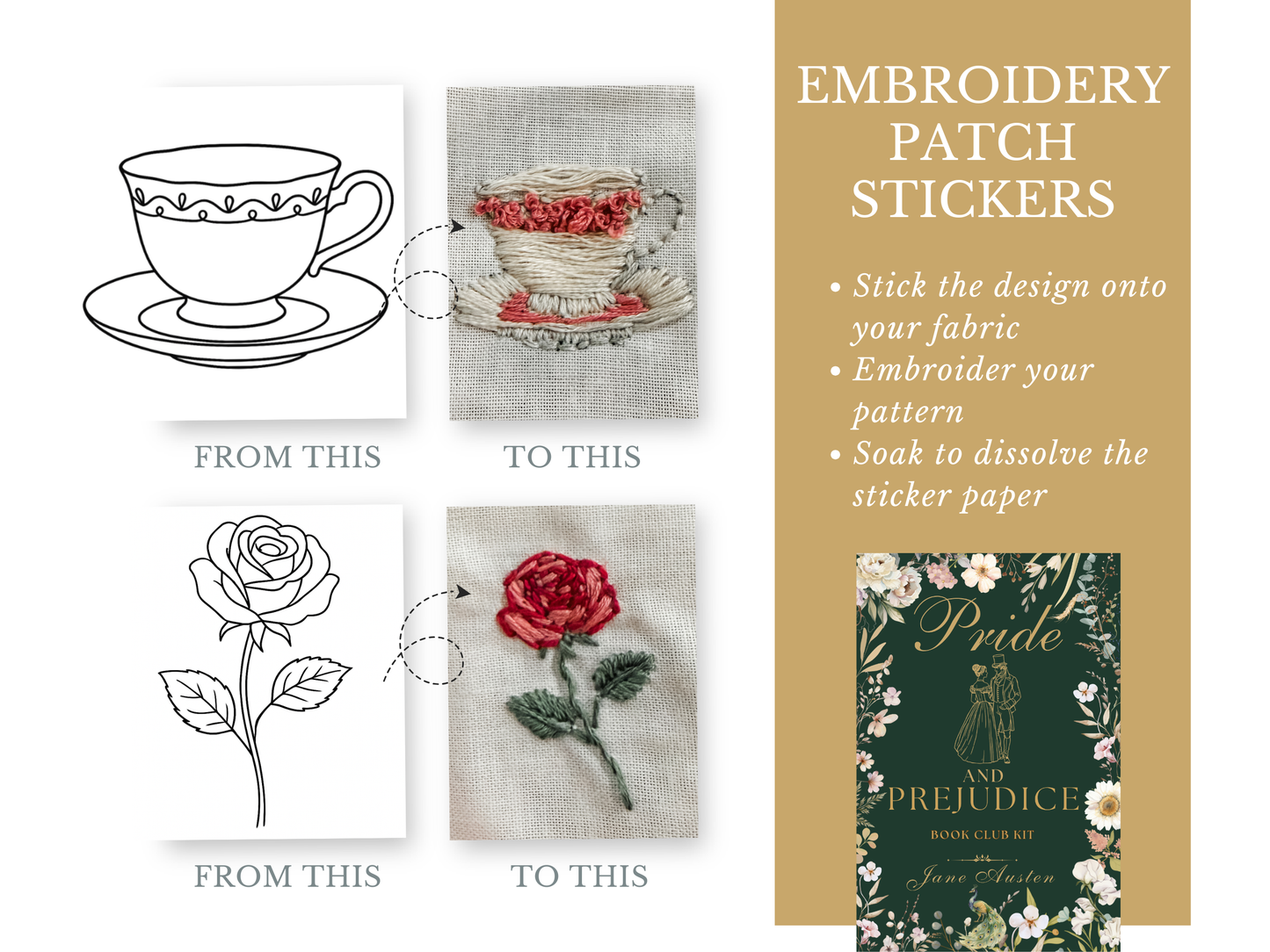 Pride and Prejudice Premium Embroidery Patch Sticker Set