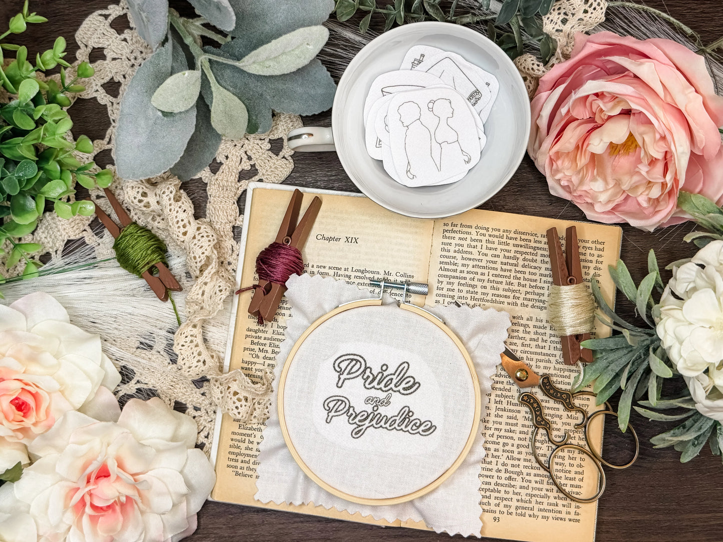 Pride and Prejudice Embroidery Patch Sticker Set (PDF Version)