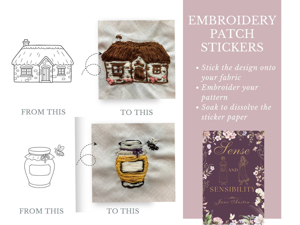 Sense and Sensibility Embroidery Patch Stickers (PDF Version)