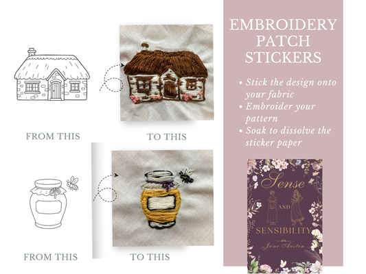 Sense and Sensibility Embroidery Patch Stickers (PDF Version)