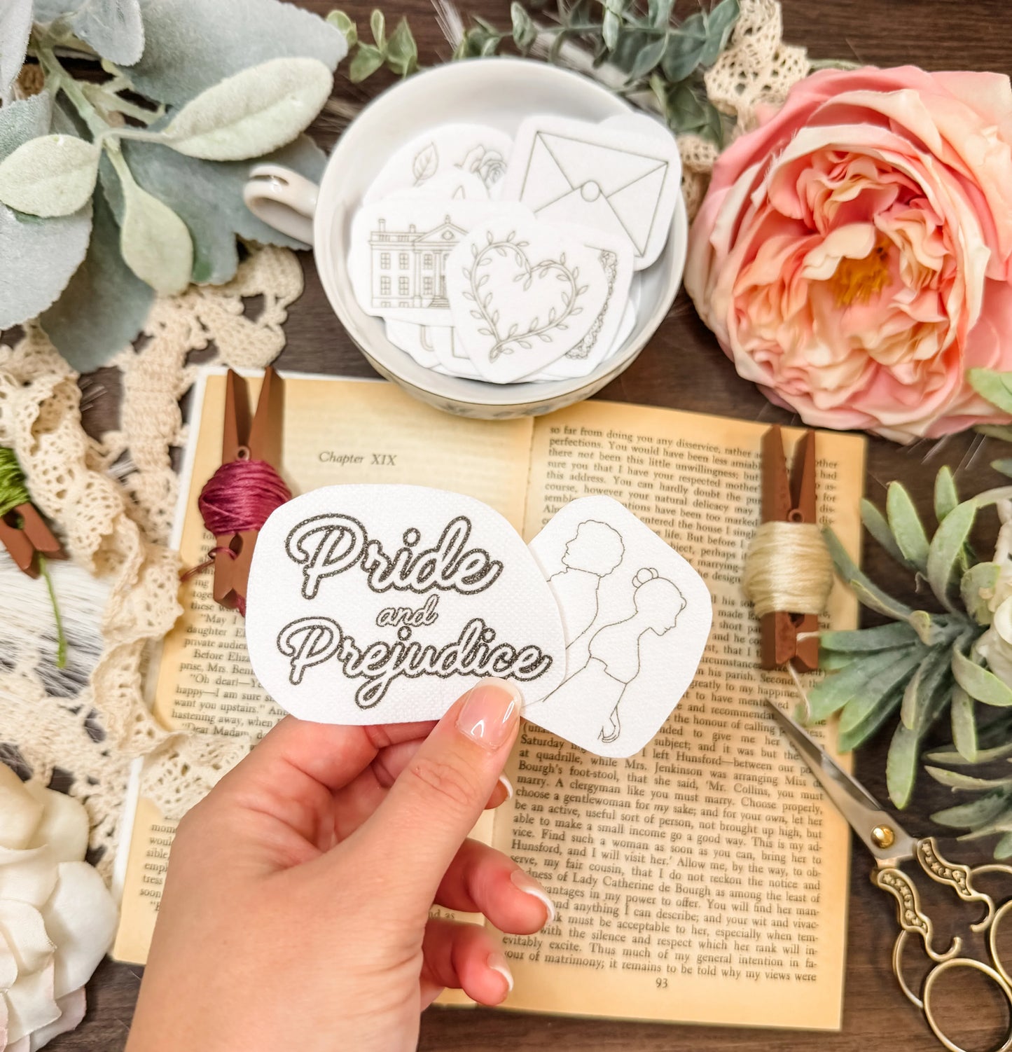 Pride and Prejudice Premium Embroidery Patch Sticker Set