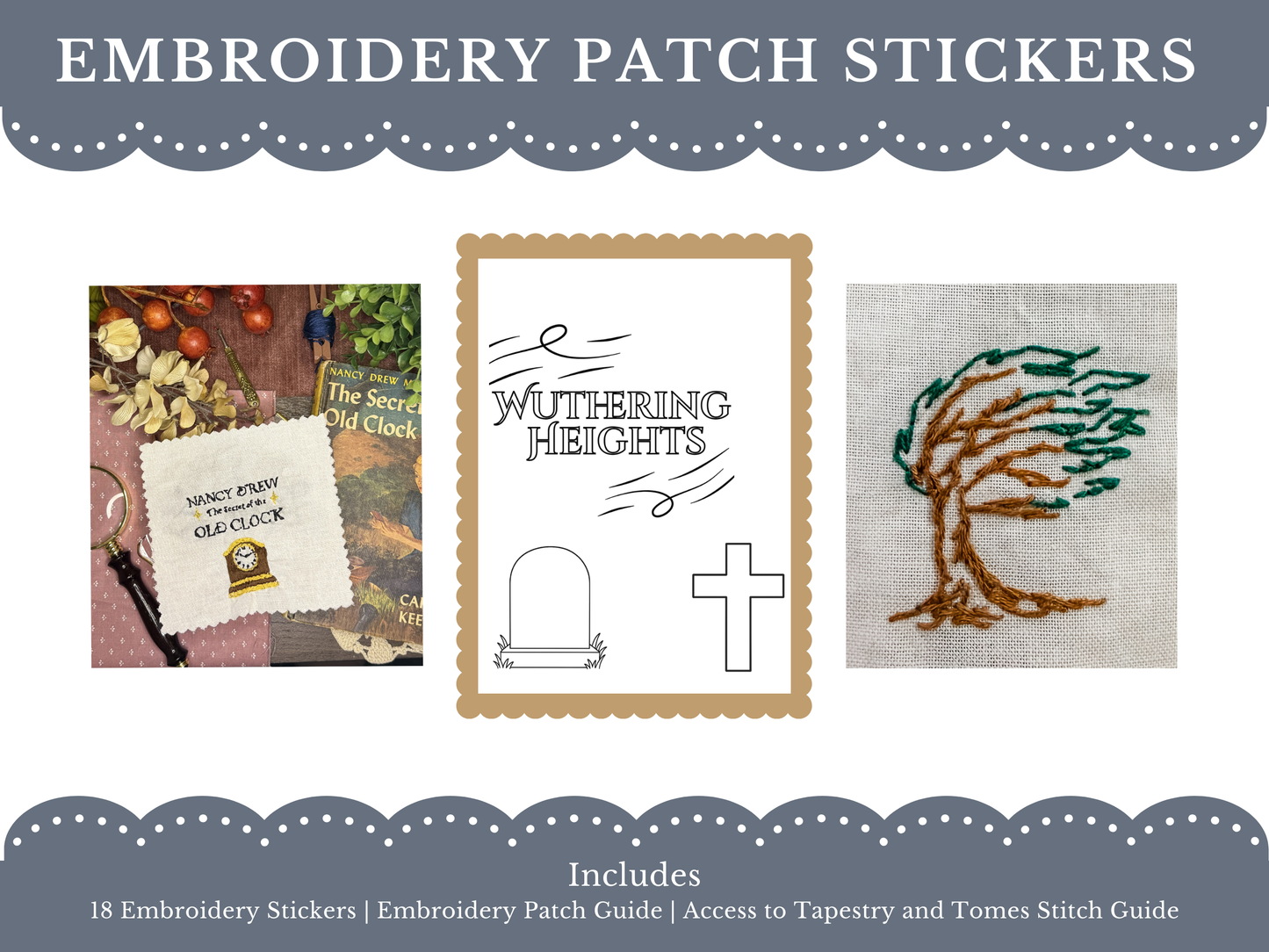 Wuthering Heights Embroidery Patch Sticker Set